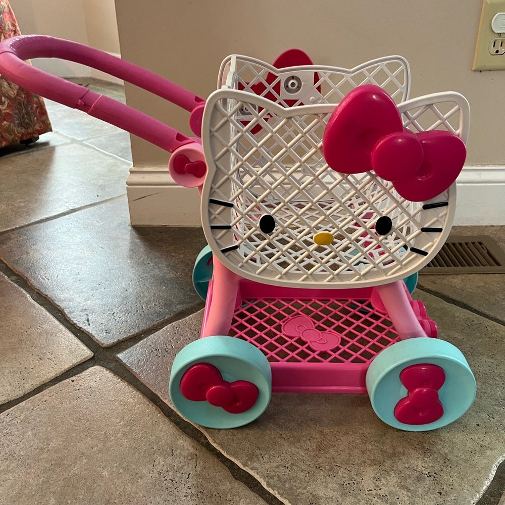 SALE ✨HARD TO FIND Hello Kitty Pink and White Shopping Cart - Picture 2 of 4